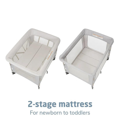 Maxi-Cosi Swift Baby Playard with Mat, Baby Playpen, Play Yard with Bassinet, Portable Playpen for Babies and Toddlers, Classic Oat