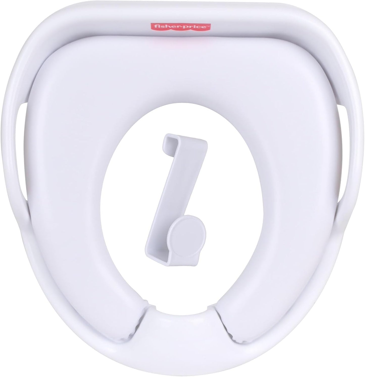 Fisher-Price™ Ready & Steady Potty Seat – Deluxe Soft Padded Potty Ring with Handles, Splash Guard, and Storage Hook for Toddlers Potty Training, White
