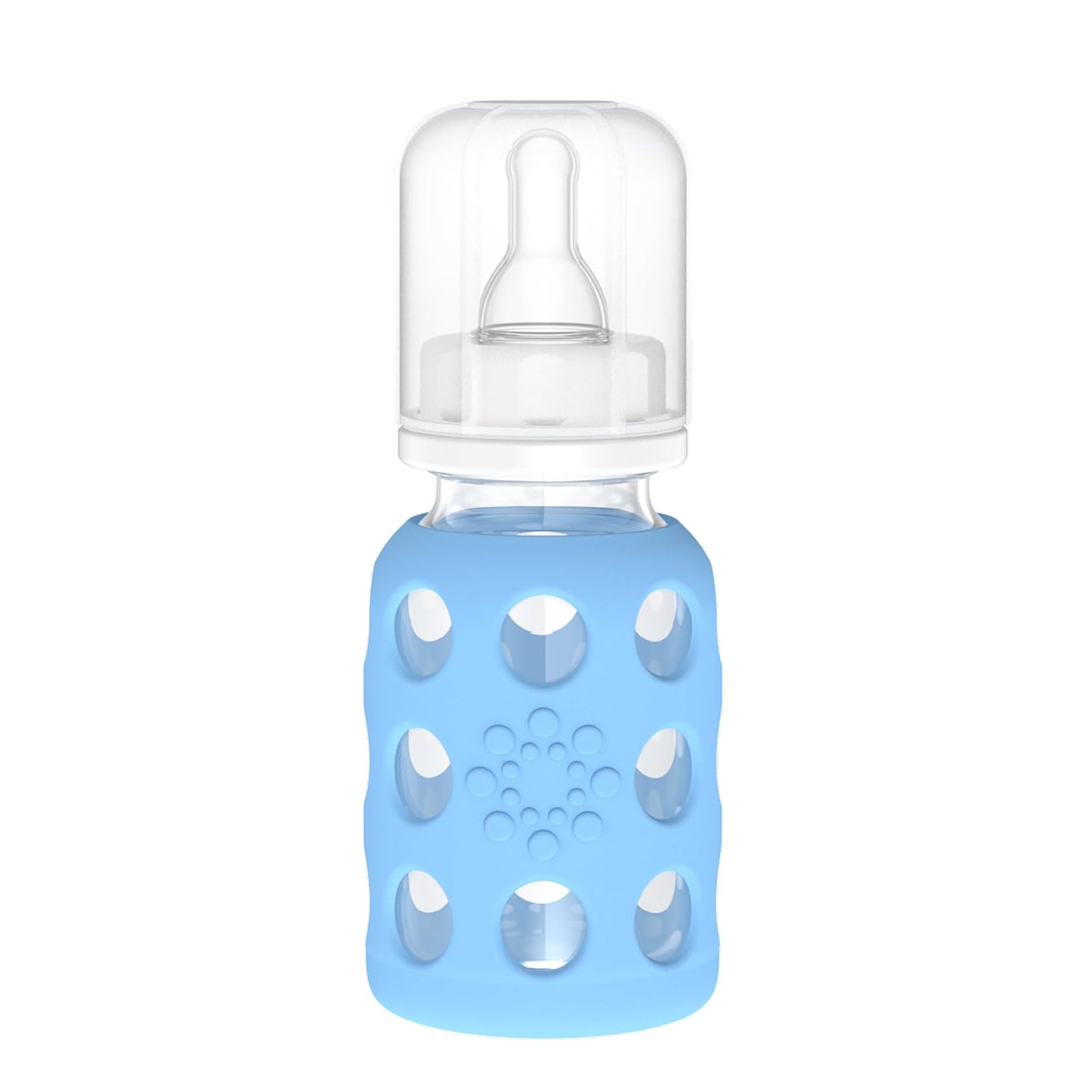 Lifefactory Glass Baby Bottle with Stage 1 Nipple and Protective Silicone Sleeve Cantaloupe, 4 Oz