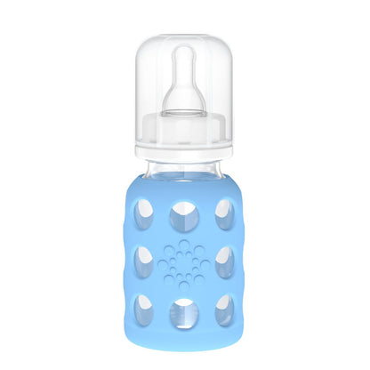 Lifefactory Glass Baby Bottle with Stage 1 Nipple and Protective Silicone Sleeve Cantaloupe, 4 Oz