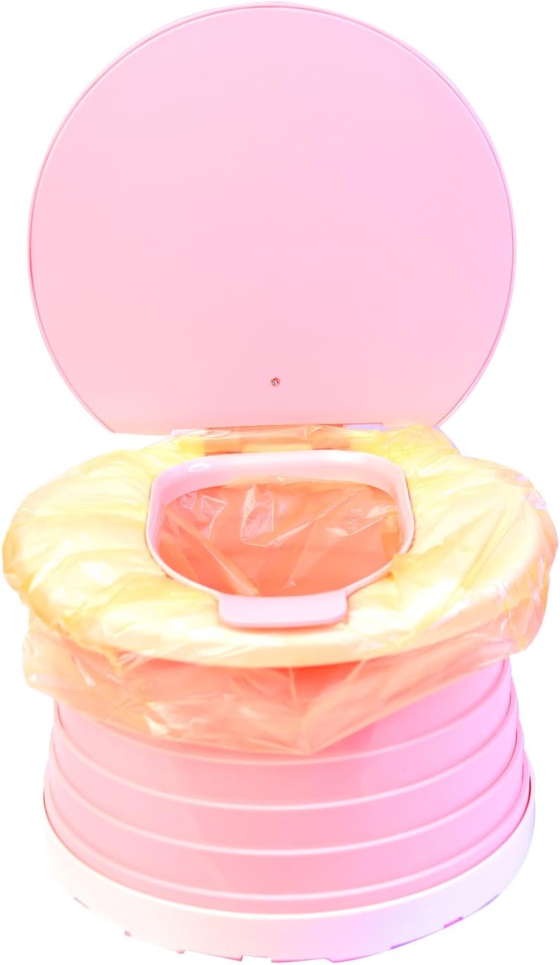 Toddler Potty - Collapsible Training Seat For Toddlers - Portable Travel Toilet Trainer for Baby Boys and Girls 2 years and older - Pop Up Potties with Easy Clean for Outdoor Camping