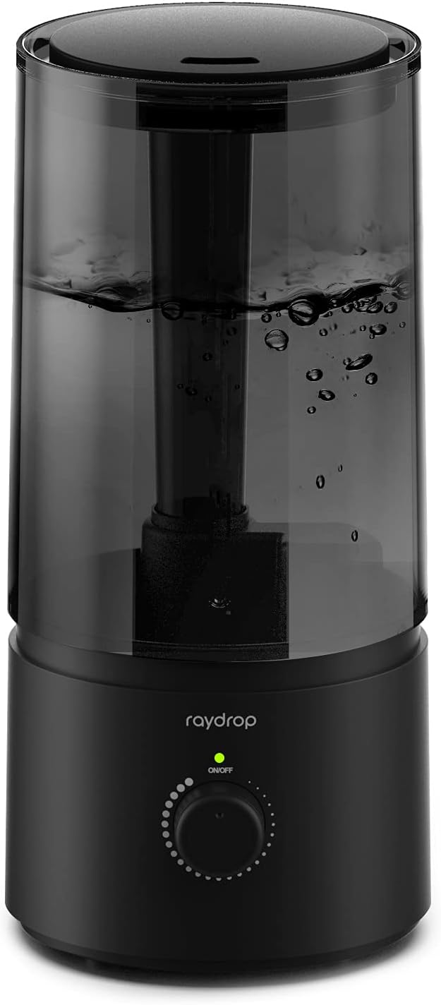 raydrop Cool Mist Humidifiers for Home Babies, 1.70 L Quiet and Small Ultrasonic Humidifier for Bedroom Nightstand, Space Saving, Auto Shut Off - (0.45 Gallon, US 110 V)
