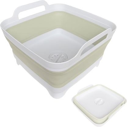 GIMWA Collapsible Wash Basin for Baby Bottles - 2.4 Gallons Portable Wash Bin for RV Camping Sink, Space-Saving Dish Tub (Pink)