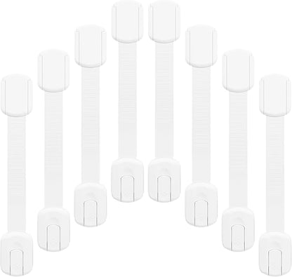 8-pack Child Safety Cabinet Locks, Child-proof Cabinet Locks with 3M Adhesive, No Drilling Required, Multipurpose Baby-proof Cabinet Locks For Drawers, Fridge, Cabinets, Toilet Seat and More
