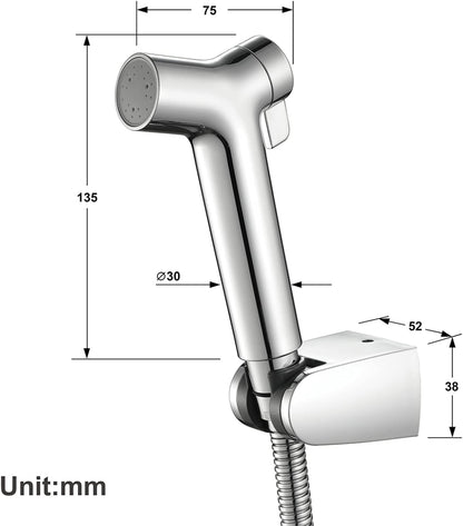 HandheldSprayer Kit Cloth Diaper Sprayer ABS Round ShapeSprayer for Toilet for Toilet-Adjustable Water Pressure Control withHose for Feminine Wash and Bracket,Chrome d(Chrome D)