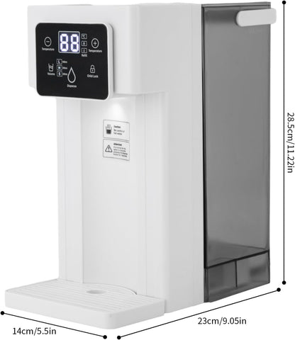 Instant Water Dispenser, 1500 Watt Fast Heating Countertop Water Dispenser, Adjustable Temperature (90°F-212°F), 3 Liter/0.79 Gallon Tank, Child Lock, For Home, Office (White and Green) (Green)