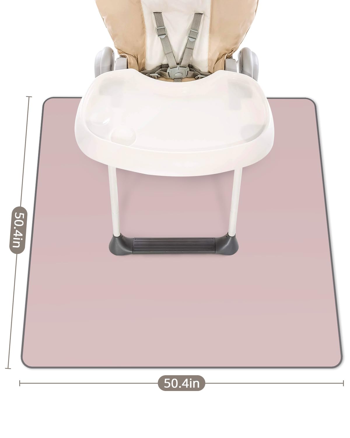 Blissful Diary Baby Splat Mat for Under High Chair, 50.4 x 50.4 Inch Wipeable Splash Mat, Waterproof and Washable, Anti-Slip Floor Protector, Retro Rainbow