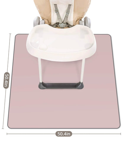 Blissful Diary Baby Splat Mat for Under High Chair, 50.4 x 50.4 Inch Wipeable Splash Mat, Waterproof and Washable, Anti-Slip Floor Protector, Retro Rainbow