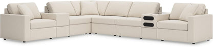 Signature Design by Ashley Modmax Coastal Press-Back Swivel Glider Rocker Recliner with Machine Washable Cover, Hidden Storage Compartments and 2 Bolster Pillows, Beige - Colors B