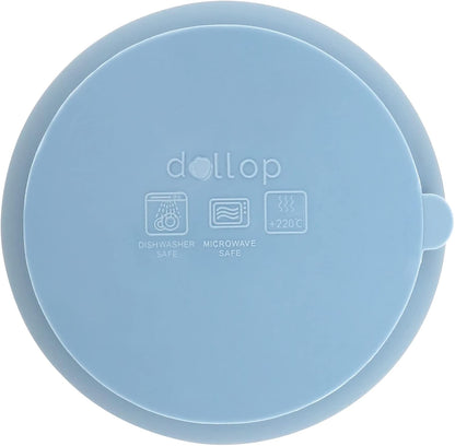 dollop Silicone Suction Bowl | BPA Free | Dishwasher & Microwave Safe (Slate Blue)