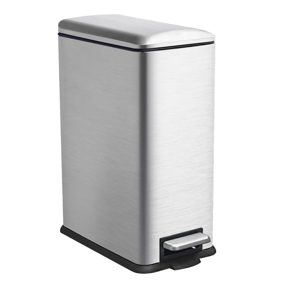 Diaper Pail, Airtight Odor Control Baby Diaper Bin with Childproof Lock, Stainless Steel Garbage Pail with lid, 15 Liter/ 4 Gallon Compact Nursery Trash Can with Removal Inner Liner, Blue