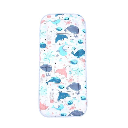 Baby Stroller Seat Liner Kids Pushchair Seat Cushion Mat Universal Breathable Stroller Liner Insert Stroller Cushion Pad Thick Cotton Stroller Liner Seat Pad Cover for (Whale &Octopus)