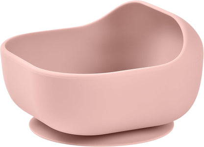 Beaba Silicone Suction Baby Bowl, Soft Anti Slip Durable Unbreakable Toddler Bowls, Baby Essentials, Toddler Feeding, (Rose)
