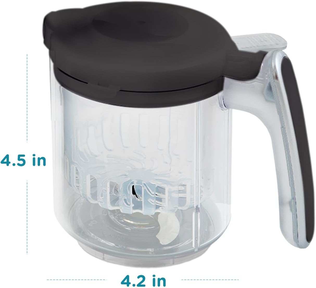Replacement Stirring Cup & Blade with Steaming Basket for EVLA'S Baby Food Maker - Gray