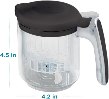 Replacement Stirring Cup & Blade with Steaming Basket for EVLA'S Baby Food Maker - Gray