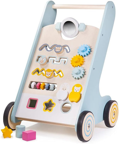 Bigjigs Toys FSC® Certified Activity Baby Walker - Wooden Walkers for Babies, Eco-Friendly Baby Walkers for 1 Year Olds, Push Along Toys