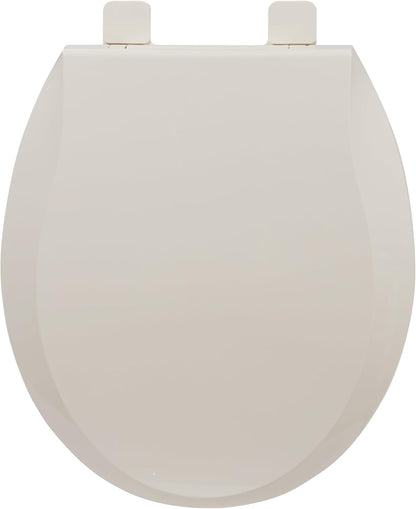 17" White Round Toilet Seat for Adult and Child, Built-In Potty Training Seat with Soft Quiet Close Non-Slip Design, Magnetic Kids Seat and Cover for Round/Oval Toilets, Easy to Install and Clean