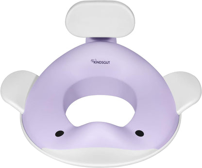 Kindsgut Whale Potty Training Seat for Toddlers – Kids Toilet Seat with Backrest, Non-Slip, Fits Round & Oval Toilet Seats, Designed in Germany, Peach