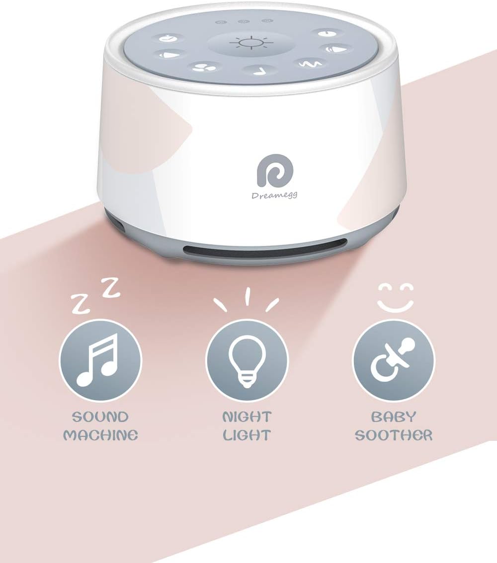 Dreamegg D1+ Sound Machine & Alarm Clock - Sound Machine for Sleep, White Noise Machine with 29 Soothing Sounds, Night Light, 0-100% Dimmable, White Noise Alarm Clock for Bedrooms Adults Baby