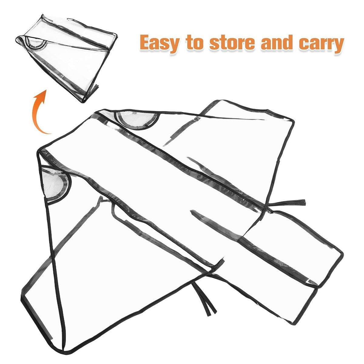 Stroller Windproof Rain Cover for Cart, Universal Waterproof Protective Shield with Ventilation, Suitable for Joggers and Car Seat Weather Protection