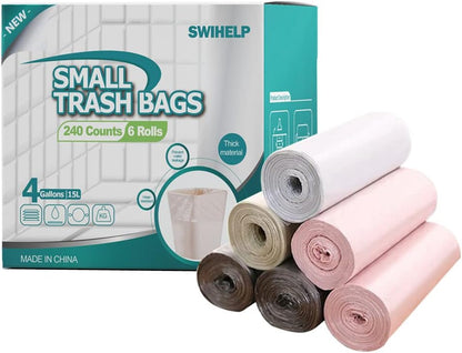 Handle Trash Bags 4 Gallon 100 Counts Small Garbage Bags for Office,Kitchen,Bedroom Waste Bin, Rubbish,Trash Can Liner