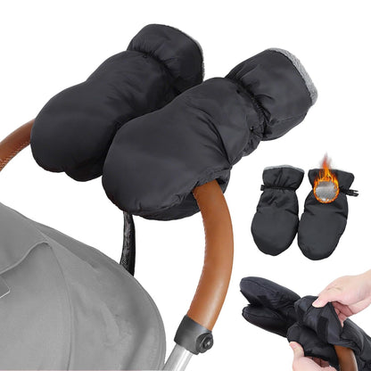 Stroller Gloves, Baby Stroller Finger Gloves, Hand Muff for Cold Weather, with Detachable Finger Gloves, Universal Ultra-Plush Winter Stroller Mittens for Baby Parents, for Winter & Rainy Days