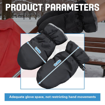 Stroller Gloves, Baby Stroller Finger Gloves, Hand Muff for Cold Weather, with Detachable Finger Gloves, Universal Ultra-Plush Winter Stroller Mittens for Baby Parents, for Winter & Rainy Days