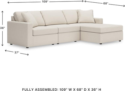 Signature Design by Ashley Modmax Coastal Press-Back Swivel Glider Rocker Recliner with Machine Washable Cover, Hidden Storage Compartments and 2 Bolster Pillows, Beige - Colors A