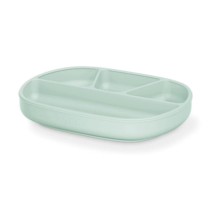 NUK Silicone Baby Tableware Bundle, Includes 1 Plate, 1 Bowl, 1 Cup, & 1 Spoon, Durable Suction Feature Helps Reduce Spills, Microwave-Safe, BPA-Free