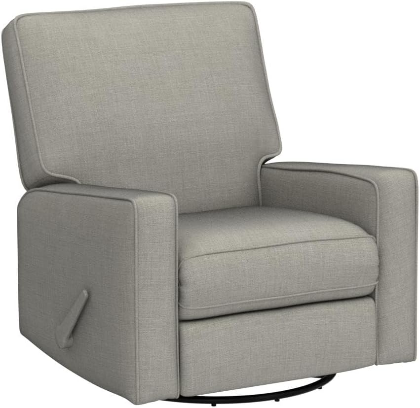 Harkawon Swivel Rocker Recliner Chair, Glider Rocker Recliner, Rocking Chair Nursery, Fabric Chair with High Back, Deep Seat, for Living Room, Bedroom, Beige