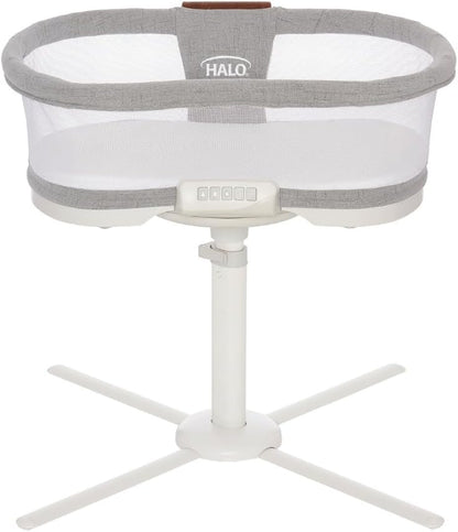 HALO BassiNest Connected Swivel Sleeper 3.0 – Smart Bassinet with AutoSoothe™, 360° Swivel, Cry Detection, Rocking, Vibration & Soothing Sounds, Easy Lowering Wall for Postpartum Recovery