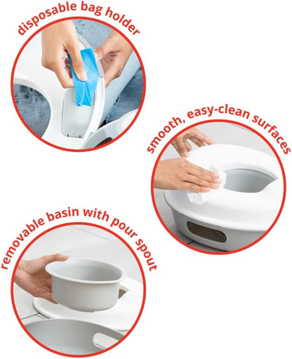 Skip Hop Go Time Multi-Stage 3 in 1 Potty Seat, White/Grey