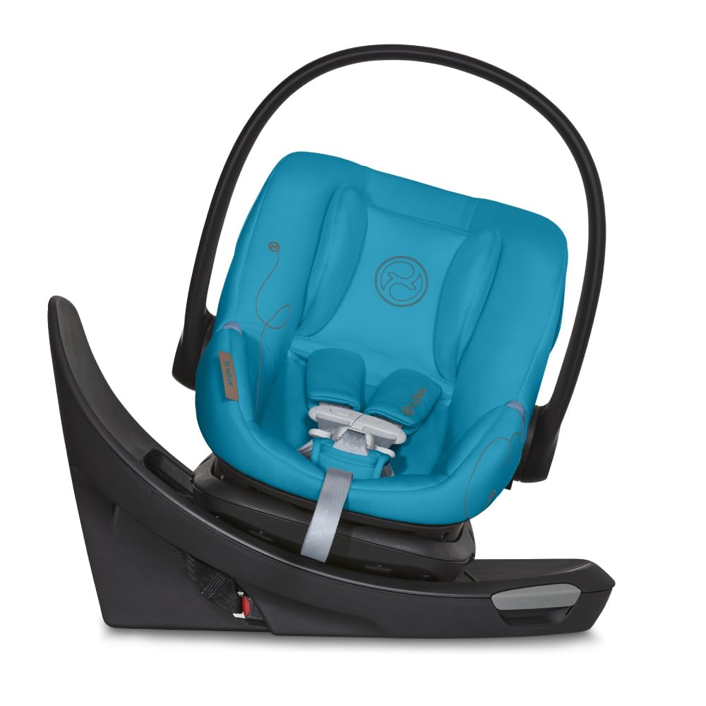 Cybex Aton G Swivel Infant Car Seat with 180-Degree Rotate, Linear Side-Impact Protection, 11-Position Headrest, SensorSafe & Safelock Base, Seashell Beige