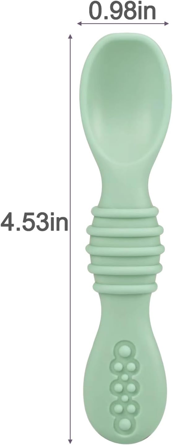 PandaEar Silicone Baby Feeding Set - 6-12 Months | LED Weaning Supplies - Bib + Plate with Suction + Cup + Bowls and Spoon