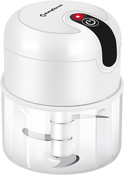 EASYSPEED Electric Garlic Chopper 1Cup, Mini USB Charging Wireless Food Processor with 304 Stainless Steel, 3 Sharp Blades, Portable Kitchen Meat Grinder for Onion, Garlic, Ginger, Baby Food
