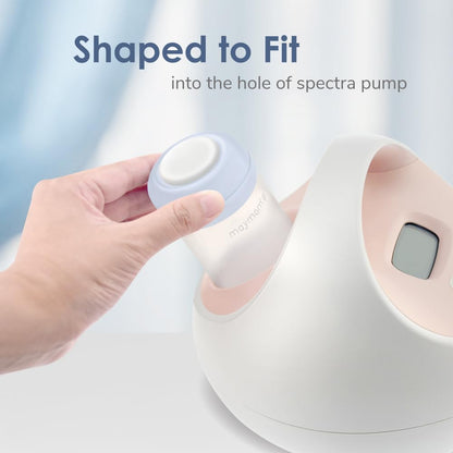Maymom Wide-Mouth Milk Storage Feeding Collection Bottle with Nipple, Dome Cap, Bottle Top, SureSeal Sealing Disk; Compatible with Spectra Pump/Motif Luna; 5 pc (4.7Oz/140mL)