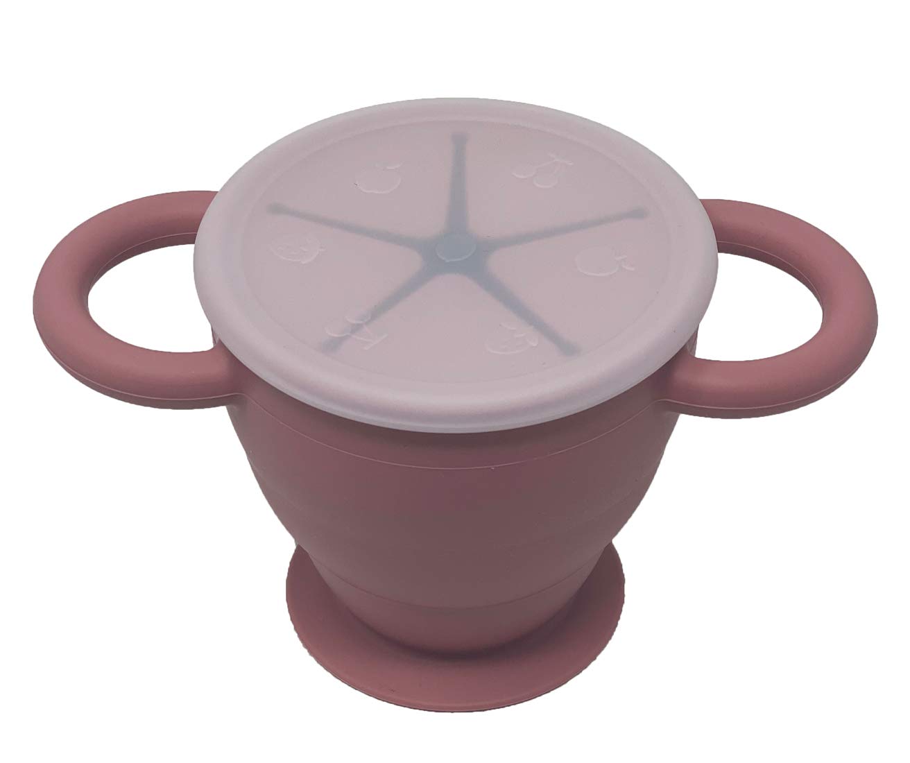 BraveJusticeKidsCo | Snack Attack II Snack Cup | Collapsible Silicone Snack Container | Toddler and Baby Snack Catcher Lid (Honey Ginger)