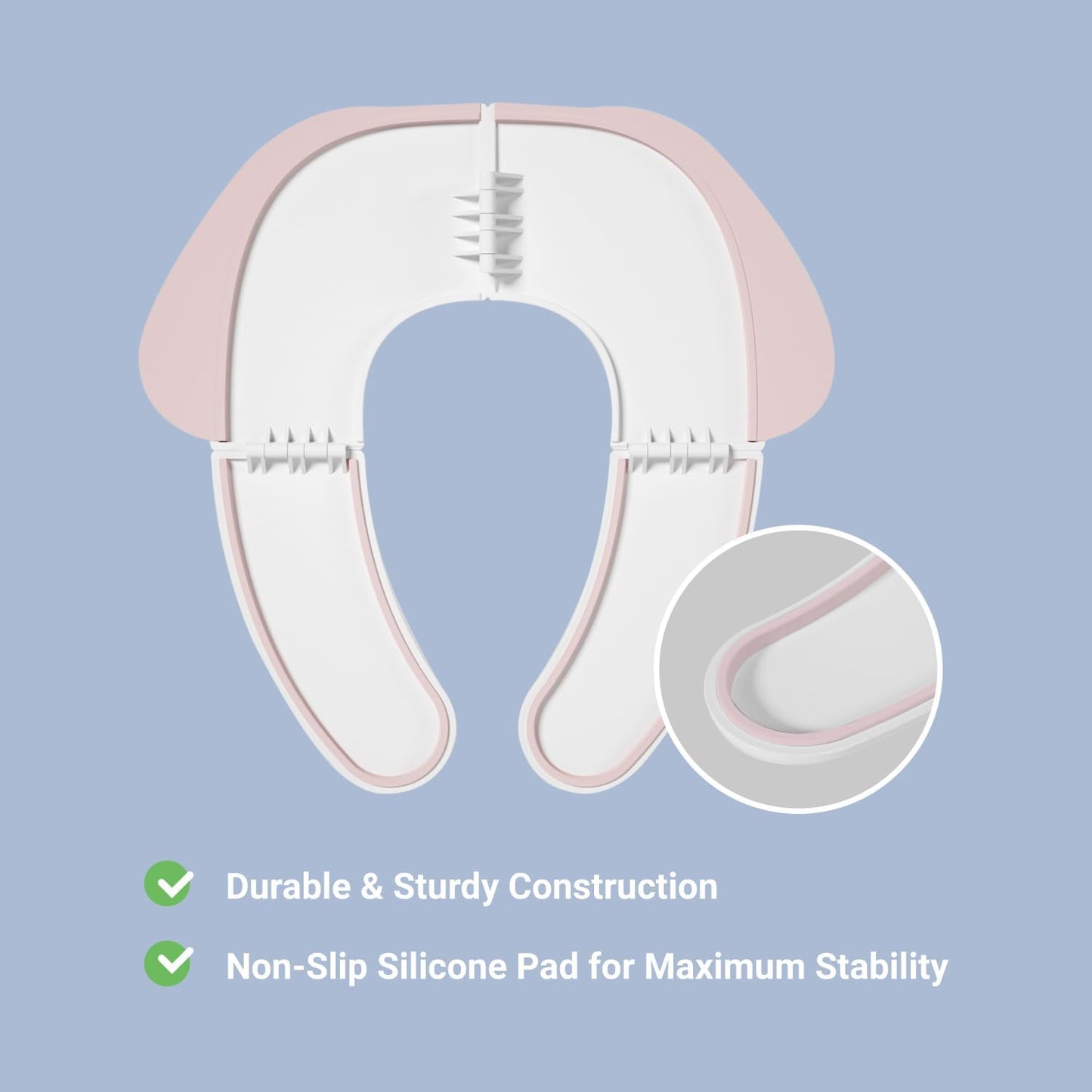 FOOYOO Foldable Toddler Toilet Seat | Portable Potty Training Seat for Travel & Home, Non-Slip, Fits Most Toilets, Easy to Clean, with Travel Bag (Gray)