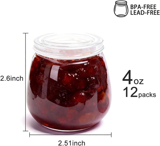 Baby Food Storage Containers,12 Pack Baby Food Containers with Lids,6 oz Glass Baby Food Jars,Small Snack Containers for Toddlers,Thickened Baby Food Storage Containers for Infant and Baby