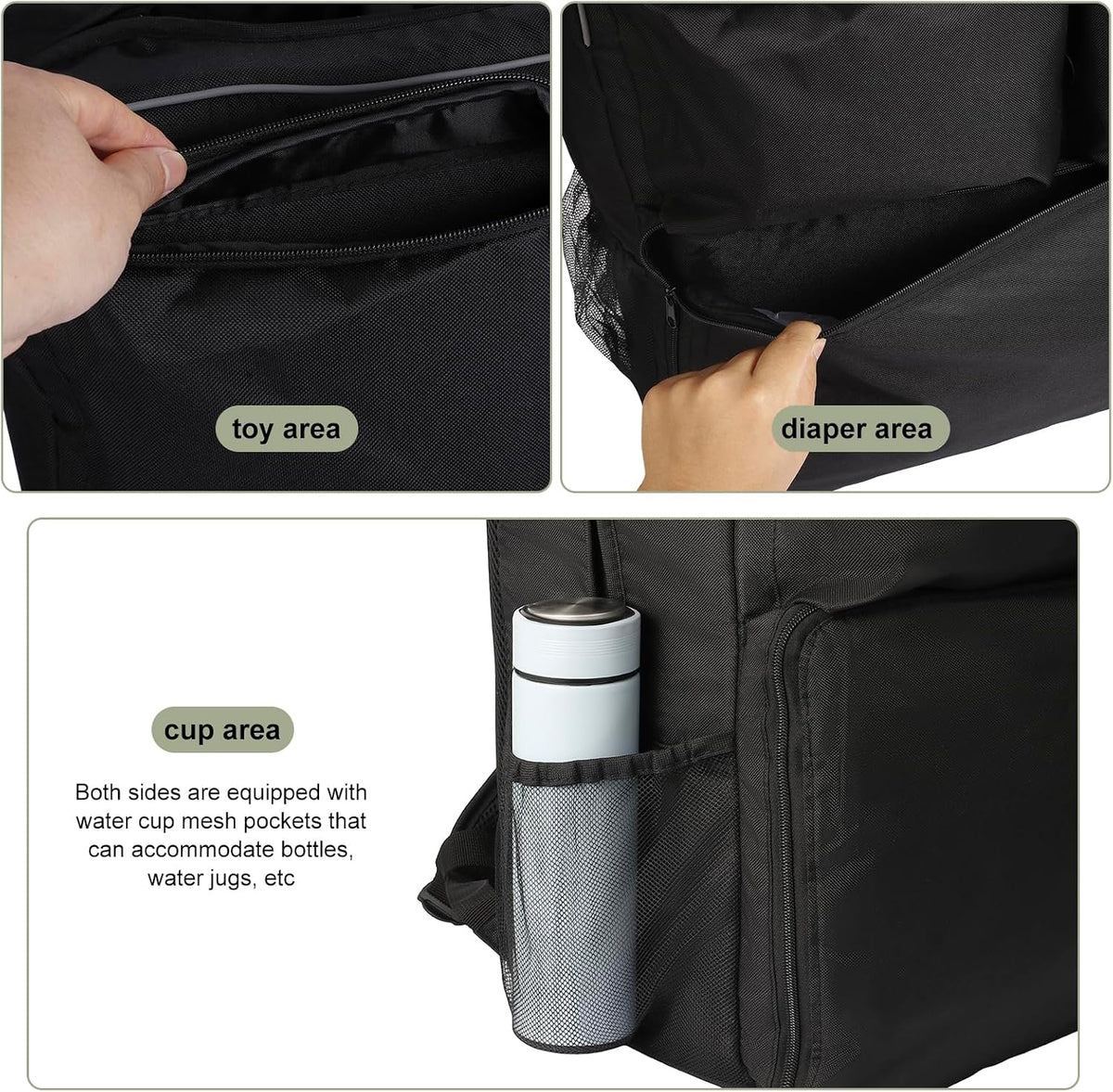 Baby Stroller Storage Backpack, Compatible with YOYO Strollers, Fits Strollers Sized 18.50x17.72x10.63 Inches, Great for Daily Outings and Air Travel