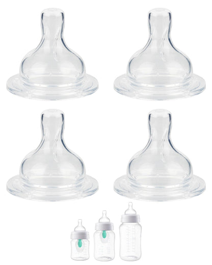 Silicone Nipple for Philips Avent Anti-Colic Baby Bottles, Flow 4, 6m+, Extra Fast Flow, 4 Count