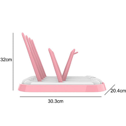Baby Bottle Drying Rack Dryer Space Saving Travel Holder for Pump Cup Accessories(Pink)