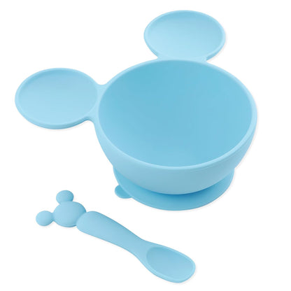 Bumkins Baby Bowl, Silicone Feeding Set with Suction for Baby and Toddler, Includes Spoon and Lid, First Feeding Set, Training Essentials for Baby Led Weaning for Babies 4 Months Up, Sage