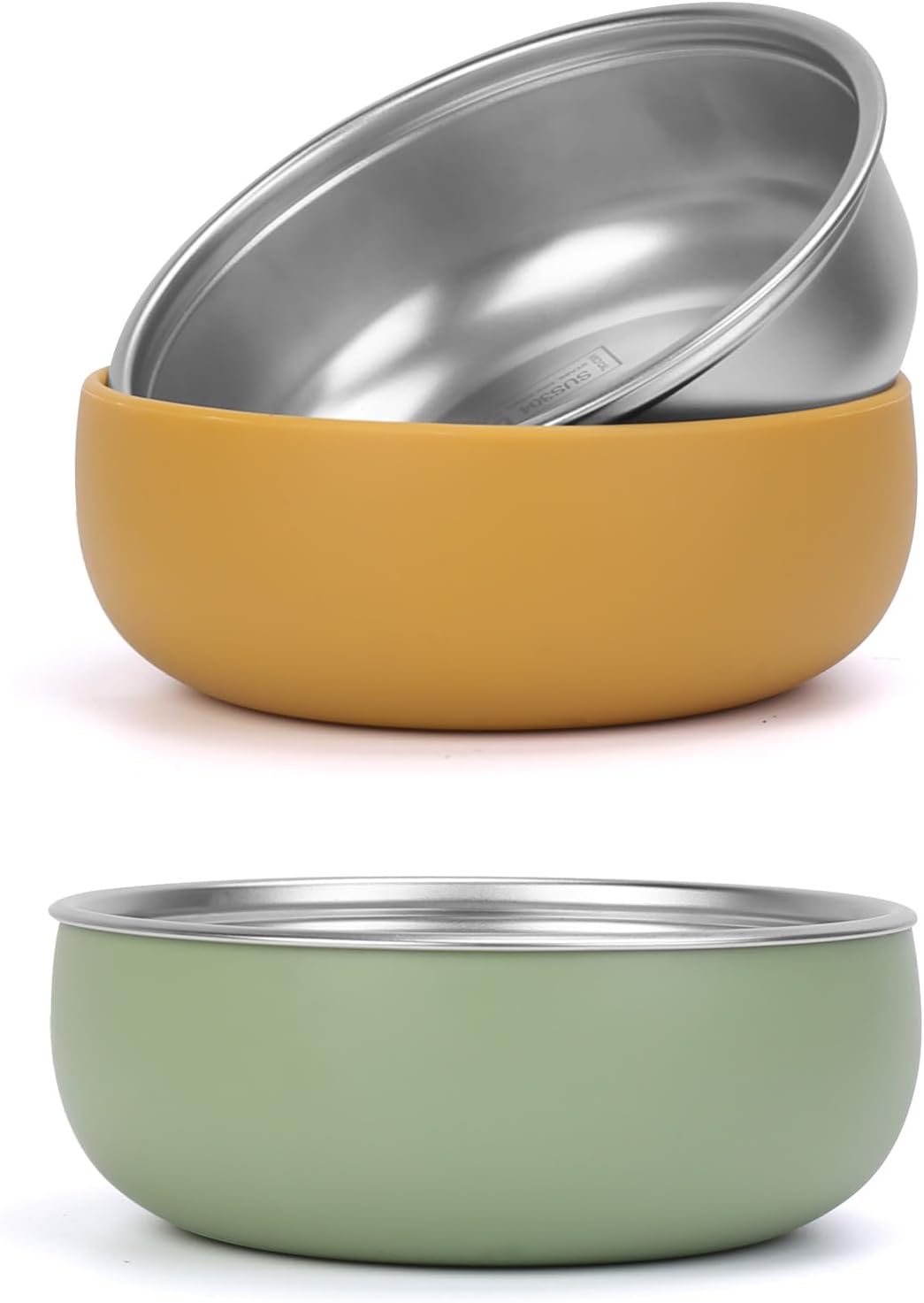ShineMe Stainless Steel Bowls, 6 pack Snack Containers with Removable Colorful Silicone Sleeves, Unbreakable Kids Bowls for Icecream, Soup, Cereal, Yogurt...