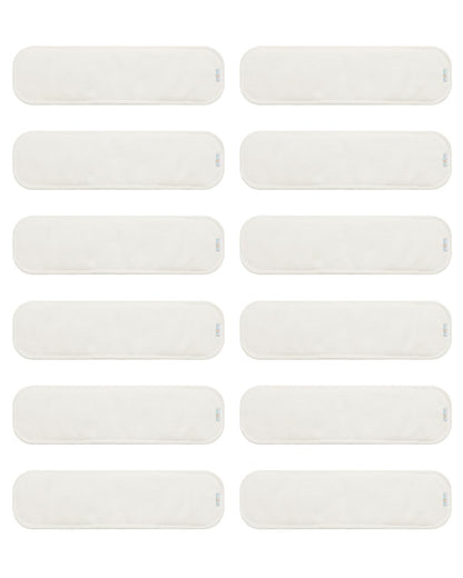 Babygoal Reusable Cloth Diaper Inserts Pack of 12, Absorbent & Breathable Liners, 3-Layer Microfiber Inserts for Cloth Diapers