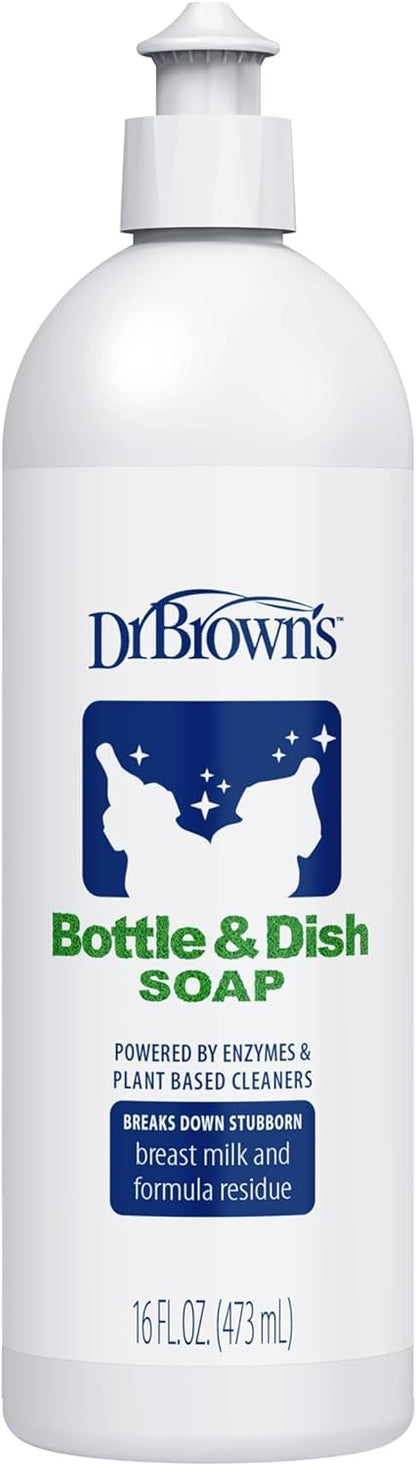Dr. Brown's Folding Baby Bottle Drying Rack with Bottle & Dish Soap for Baby Bottles and Baby Accessories, Plant-Derived, Fragrance-Free