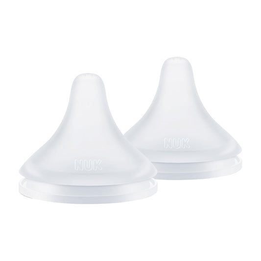 NUK Perfect Match, Slow Flow, Soft Silicone Nipple with Anti-Colic Vent, 2 Pack, BPA Free