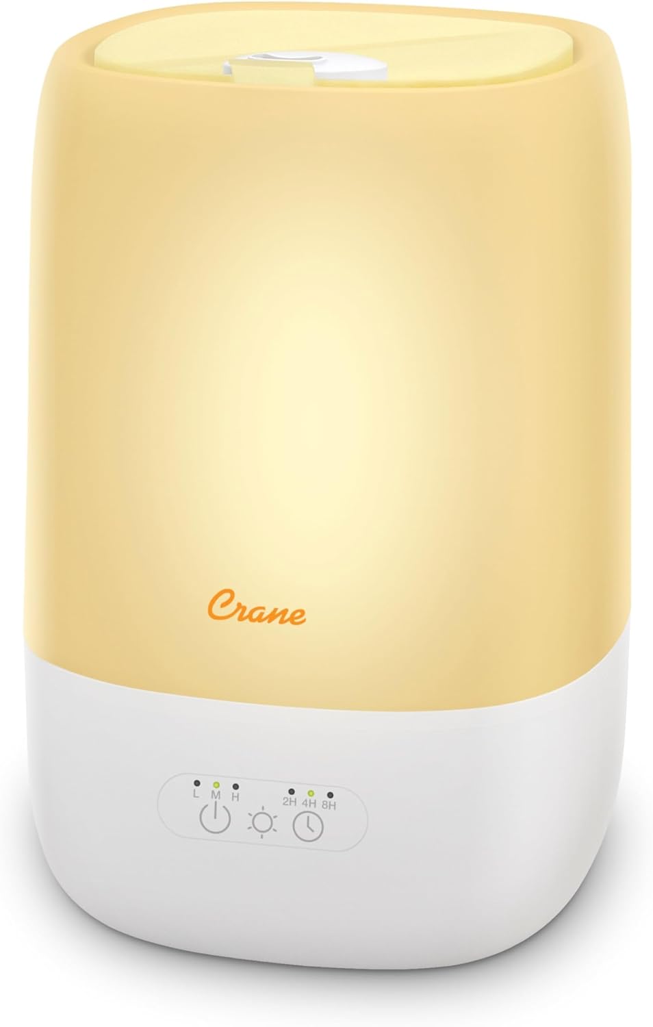 Crane Top Fill Mini Humidifier for Bedroom and Nursery 3-In-1 Essential Oil Diffuser Sleep Light 0.5 Gallon Baby Humidifier