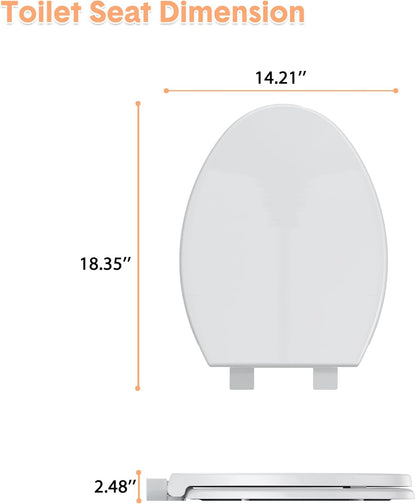 Toilet Seat with Toddler Seat Elongated, PP Material Family Toilet Seat Cover, Soft Close Adult & Toddler Seats, Easy to Clean, Safe Potty Training Solution for Kids, Bathroom Upgrade for Home