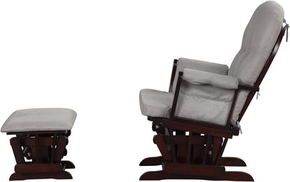 Angel Line Grayson Glider and Ottoman, Black w/Beige Cushion
